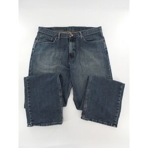 Wrangler Jeans Straight Leg Regular Fit Mens 36x34 Dark Wash Blue‎ 97LRWBI Denim